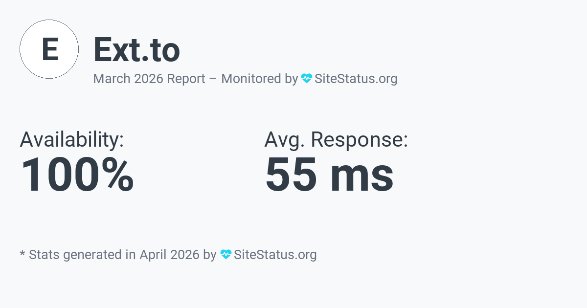 ext.to Monthly Downtime/Uptime Status Summary